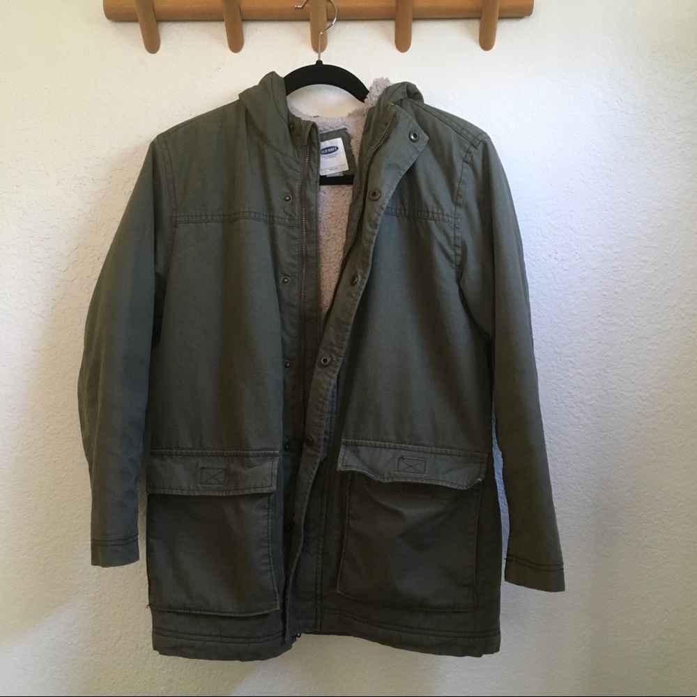 Fleece lined jacket with hood